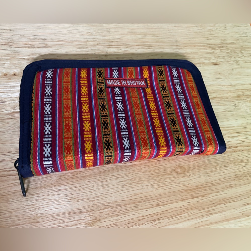 Colorful Bhutanese Handwoven Cotton Zip Wallet